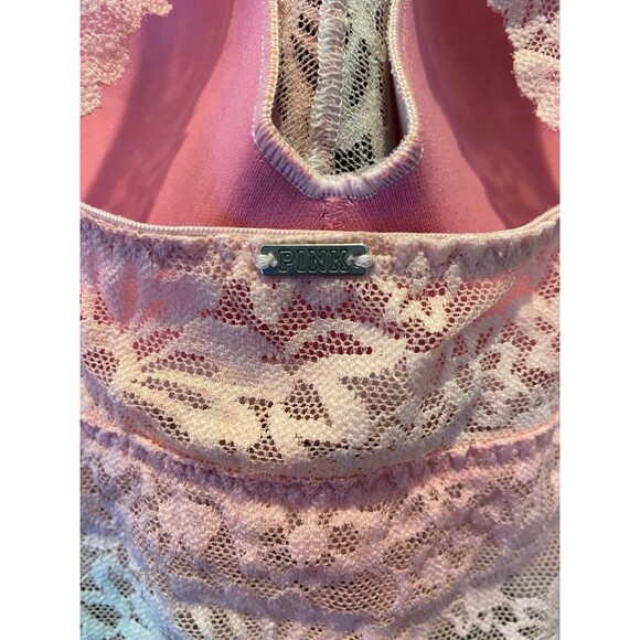 Victoria Secret Bralette  Bra Ombré Pink Lace Razorback Sexy Lingerie Sz Small - Picture 7 of 12